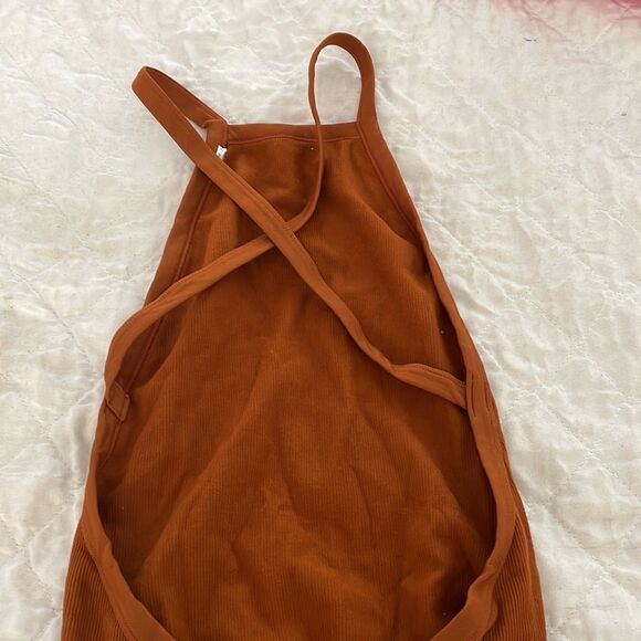 Brown bodysuit with Kris Kross straps to snap full bottom size Large - Picture 4 of 5